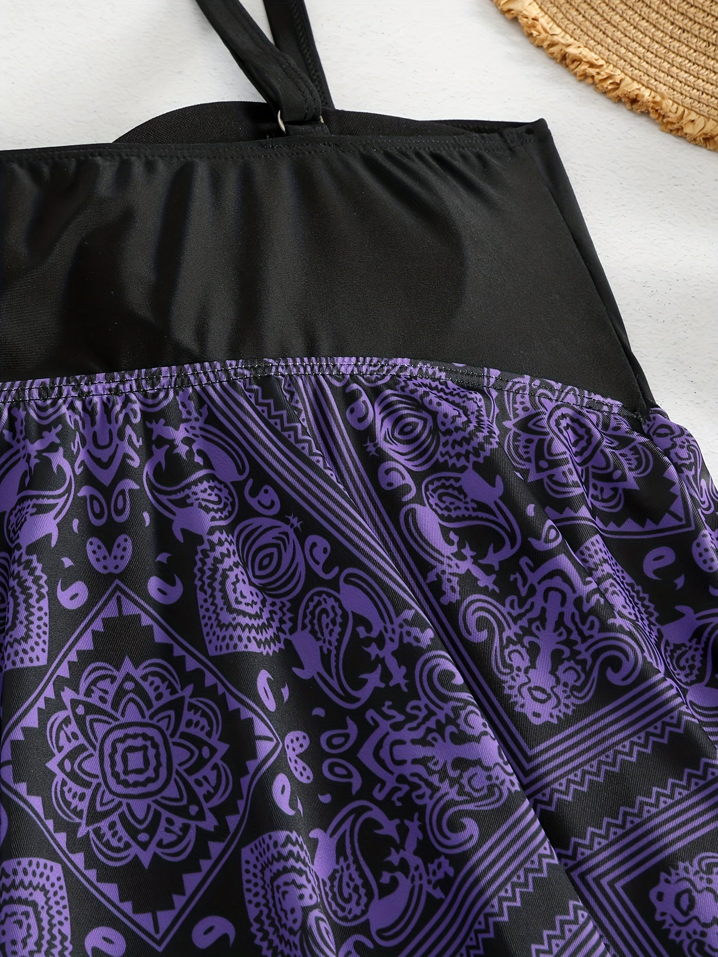 Plus Size Women's Printed One-Piece Swimsuit, Sexy Print Swimwear