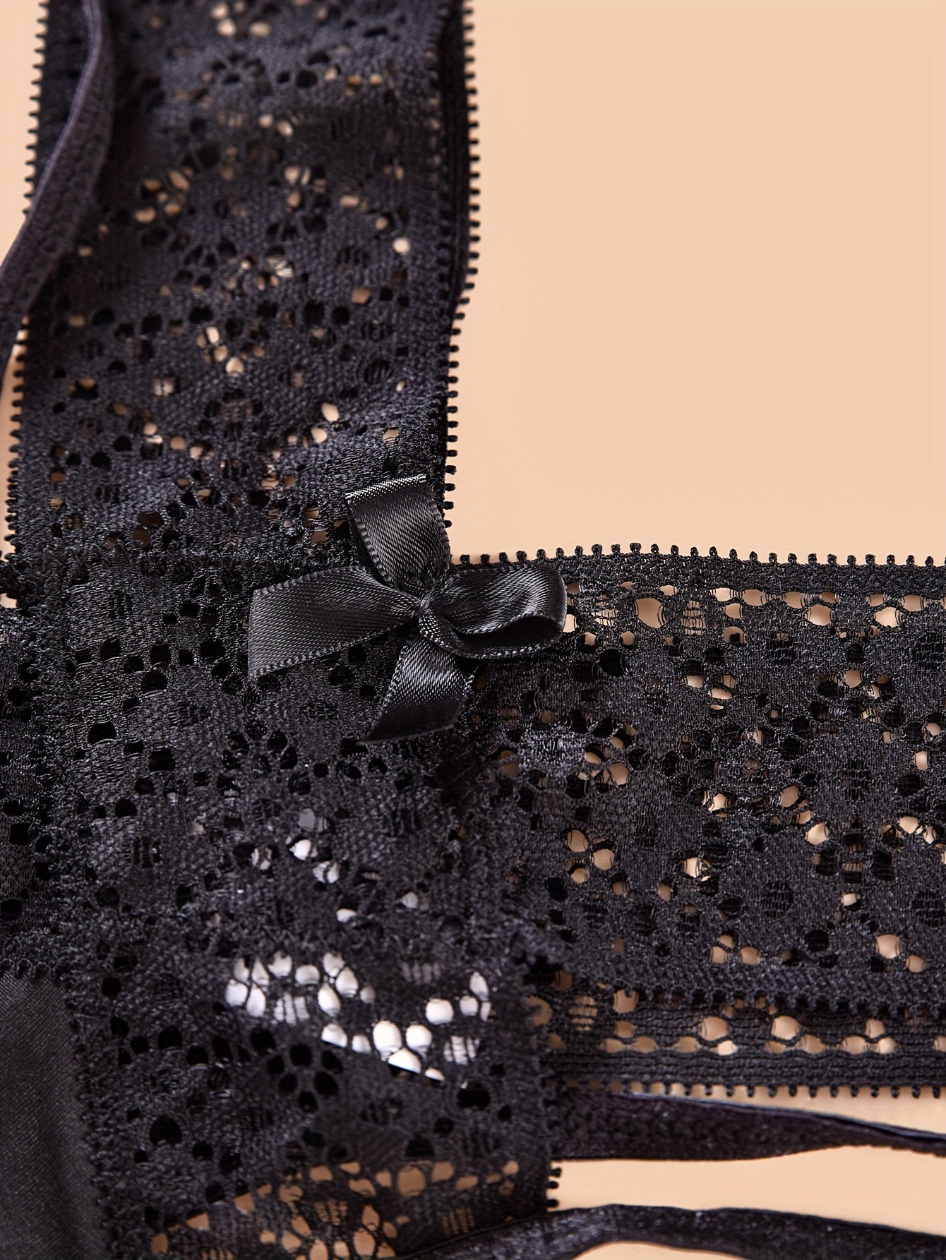 Women's Sexy Lace Underwear - Breathable Low-Rise Seamless Hip Lift Panties with Cross-Back Bow & Semi-Sheer Panels, V-String Triangle Cut - Comfortable Everyday & Special Occasion Lingerie (Hand Washable)