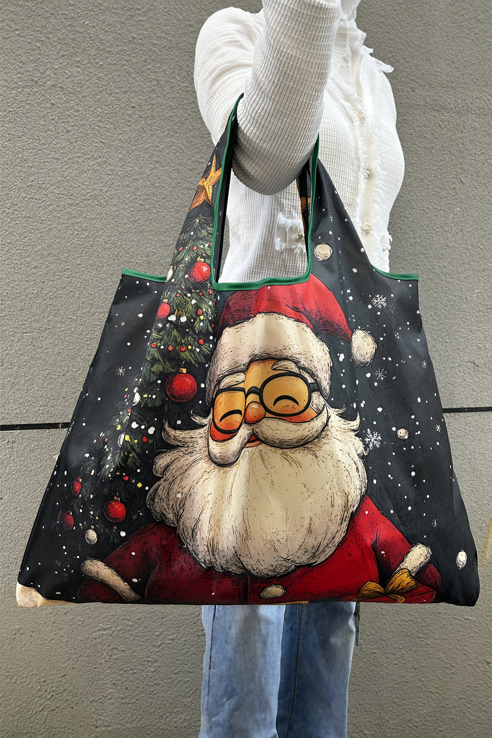 Bluing Large Foldable Christmas Holiday Reusable Oxford Bag