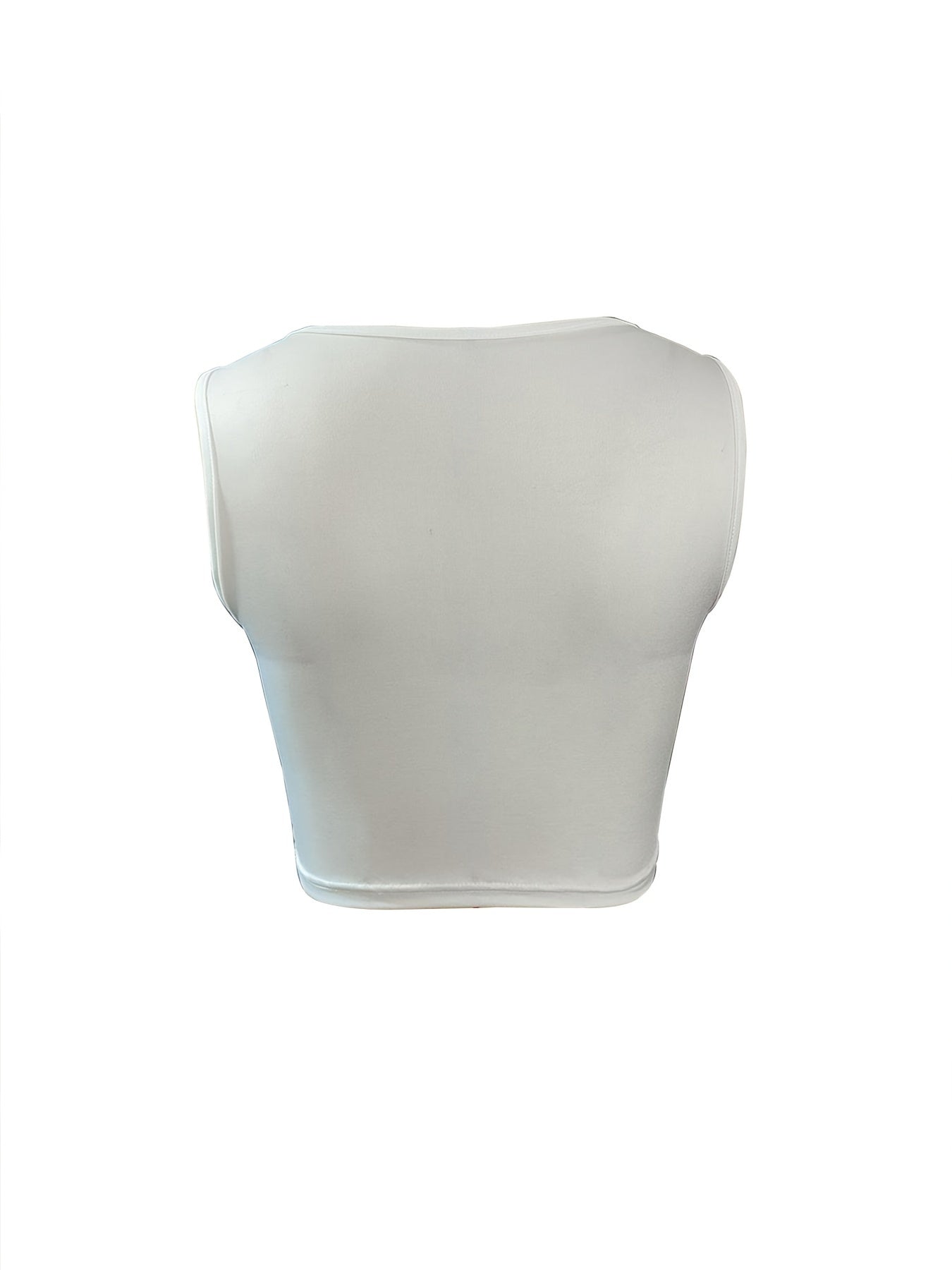 Coconut Tree Print Holiday Tank Top, Irregular Bare Midriff Round Neck Mature Tank Top, Women's Clothing